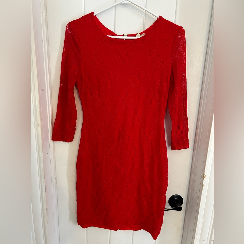 Women’s Long Sleeve Red Dress Sz M